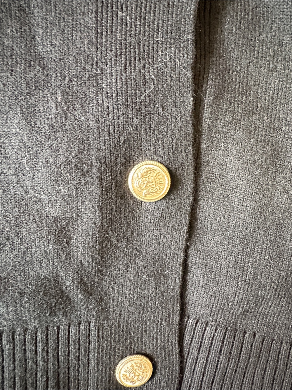 Ava & Viv Black V-Neck Button-Front Cardigan - Picture 3 of 3